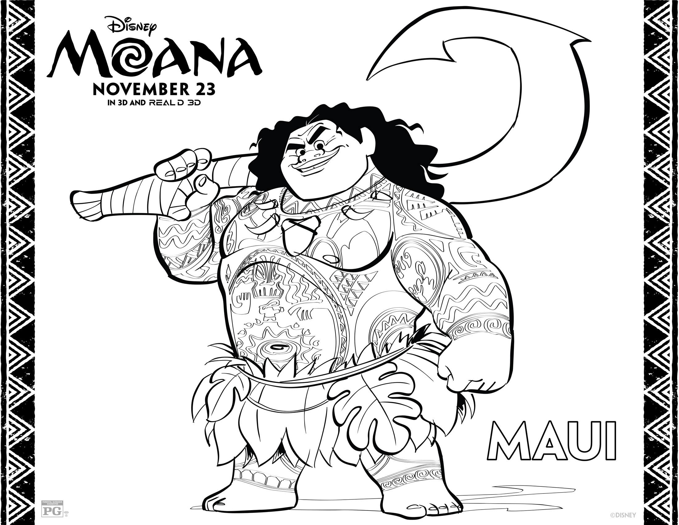 Disney Movie: Moana Coloring Pages - Adventures of a Military Family of 8