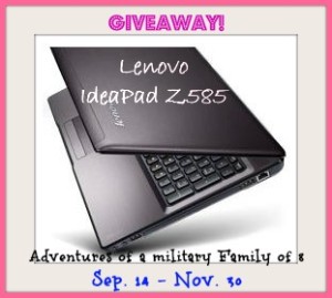 Lenovo IdeaPad Z585 laptop giveaway. sweepstakes