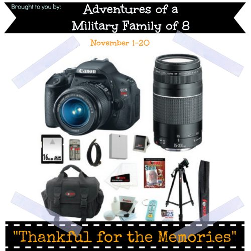 Thankful for the Memories Giveaway: Canon EOS Rebel T3i kit