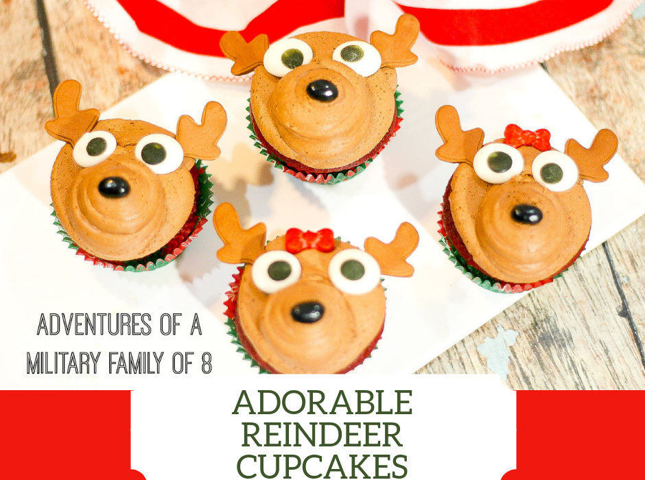 This Easy and Adorable Reindeer Cupcake Recipe uses one of my favorite frosting recipes, so it's safe to say that I love them! These reindeer cupcakes are very easy to make which makes it a fun project to make with kids. #Christmas #ChristmasCupcakes