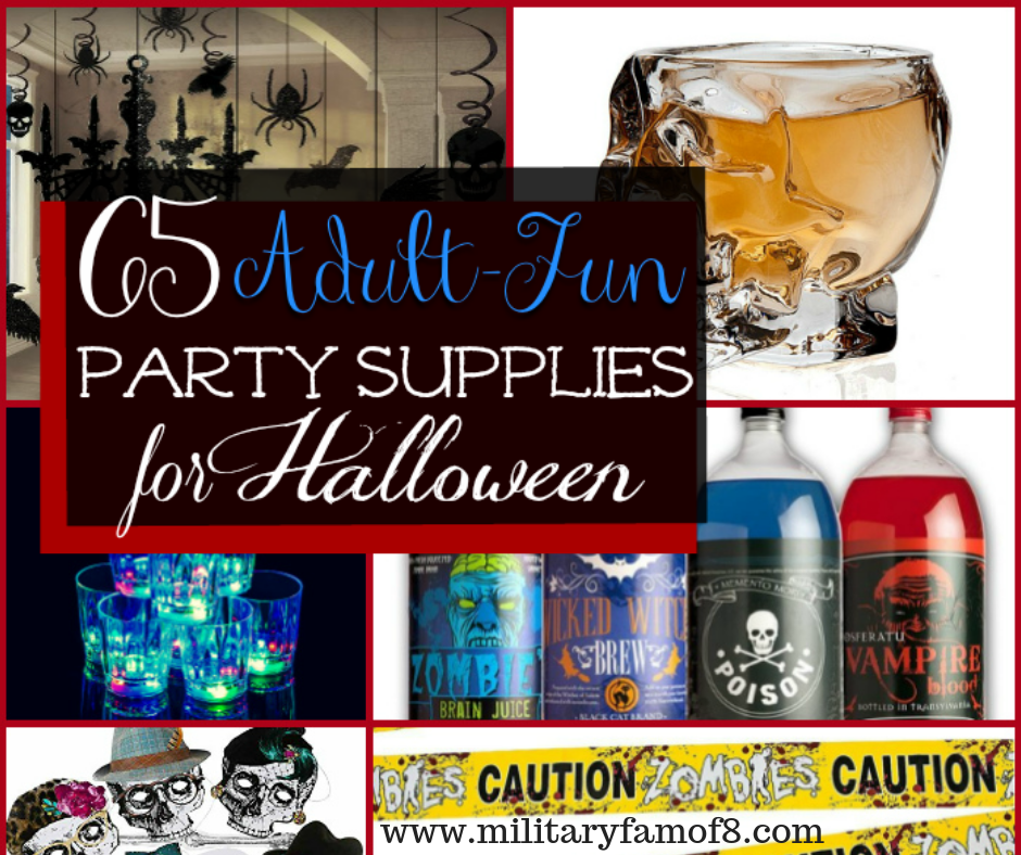 65 Adult Fun Party Supplies for Halloween Parties! Over 60 #Halloween Adult fun Party supplies on this list, whether you're looking to throw a fun Party, or to decorate your home; this list has something for everyone!