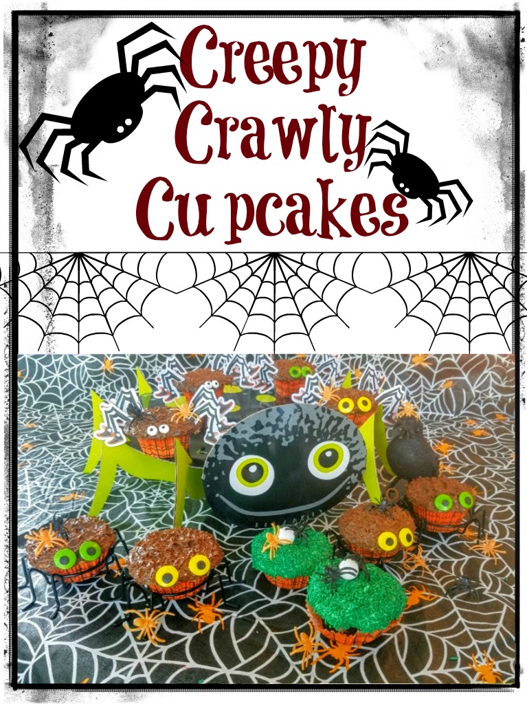 How to make easy Creepy Crawly Cupcakes in under 1 hour! These are some Spiders that won't scare you & are delicious! A must have for #Halloween #party #foodie