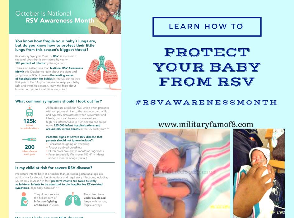 Learn about Protecting Little Lungs From RSV #RSVAwarenessMonth. As a Preemie Mom, I want to help others learn how to protect their Babies, so they don't have to stay in the Hospital like mine did! How to help protect my baby from RSV, what to do to prevent baby from catching RSV.