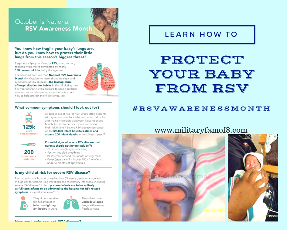 Learn about Protecting Little Lungs From RSV #RSVAwarenessMonth. As a Preemie Mom, I want to help others learn how to protect their Babies, so they don't have to stay in the Hospital like mine did! How to help protect my baby from RSV, what to do to prevent baby from catching RSV.