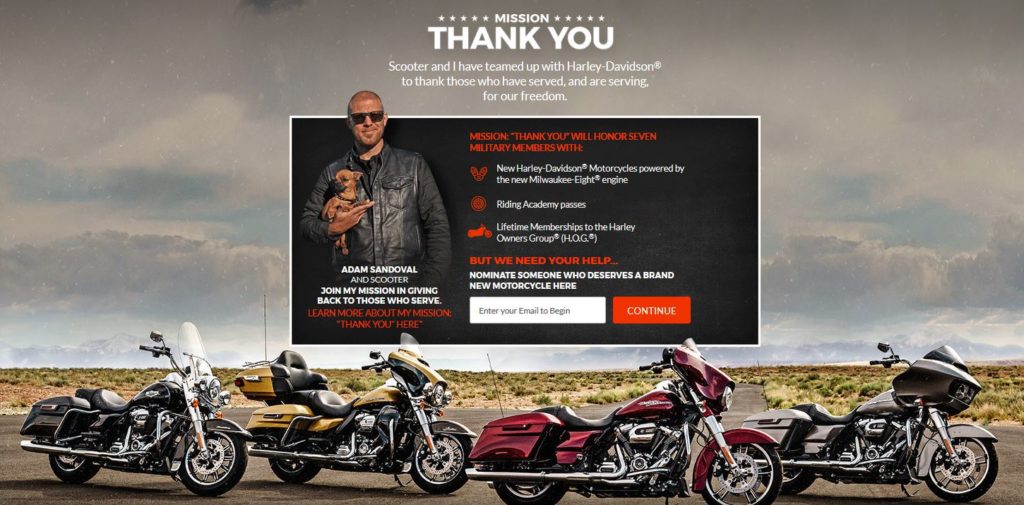 Adam Sandoval & Harley-Davidson are Showing Our Military and Veterans Major Love