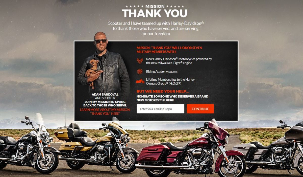 Adam Sandoval & Harley-Davidson are Showing Our Military and Veterans Major Love