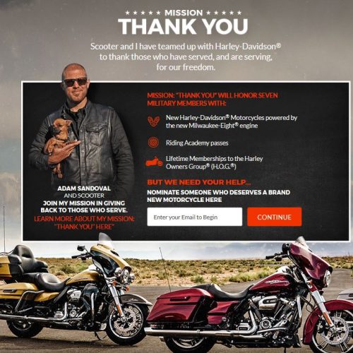 Adam Sandoval & Harley-Davidson are Showing Our Military and Veterans Major Love