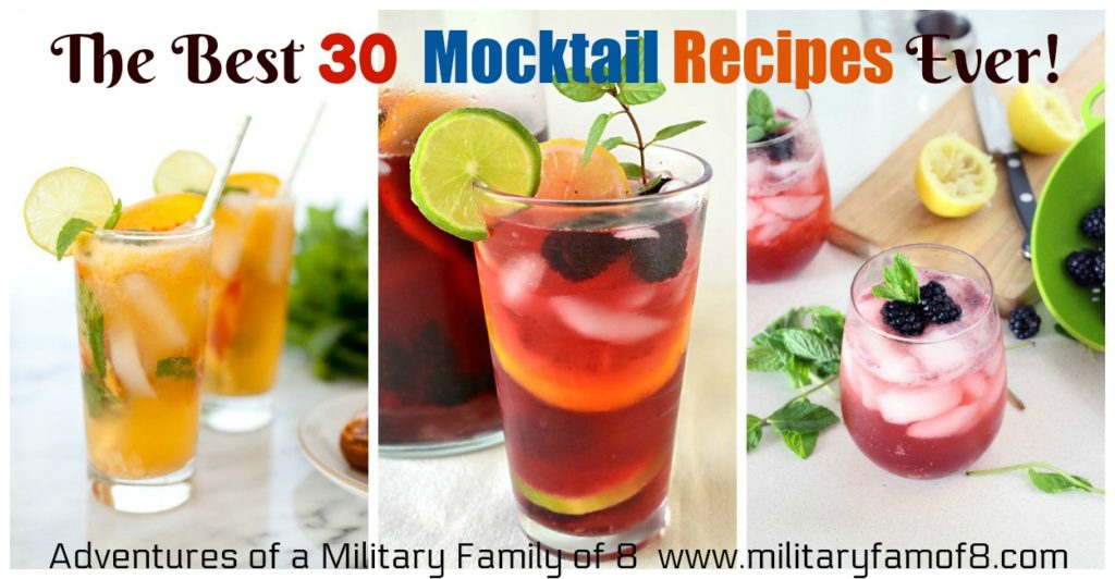 This is a list of The Best 30 Mocktail Recipes Ever! Recipes for mocktails, non alcoholic drinks, alcoholic drinks, for your next party or event. Party drink recipes that are delicious!