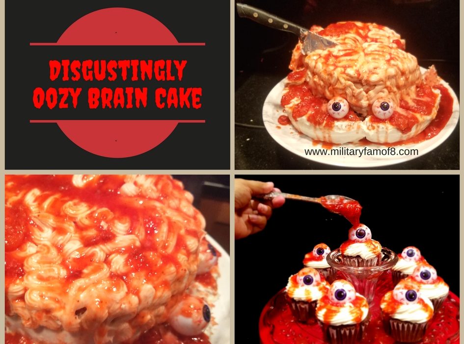 Disgustingly Oozy Brain Cake