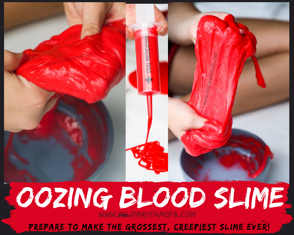 How to Make Easy Slime Recipe- Oozing Blood Slime for Halloween. The best Halloween slime recipe using no Borax! Perfect for Halloween crafts & Parties. Learn how to make slime.
