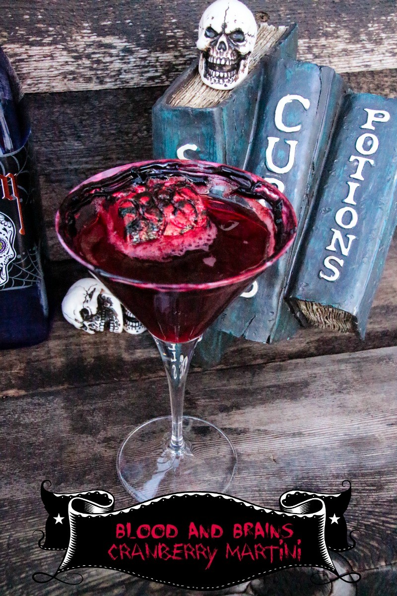 blood brains cranberry martini cocktail The Spookiest Halloween Drink Recipes Ever!