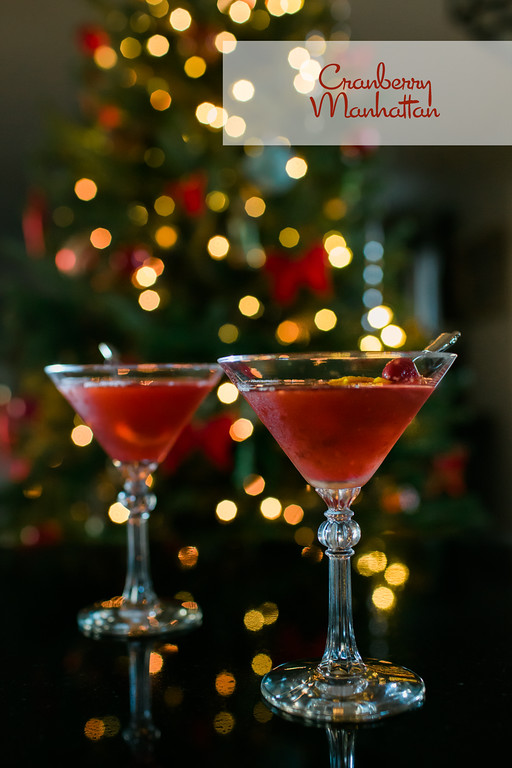 Cranberry Manhattan Ultimate List of Holiday Cocktail & Mocktail Recipes