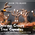 How to Make Delicious Creepy Tree Cupcakes. These cupcakes are the perfect blend between delicious and creepy. Chocolate trees are decorated and add an awesome look to the plain cupcakes. It's such a fun project to make with everyone!