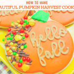 How to Make Beautiful Pumpkin Harvest Cookies.This is a super easy and quick recipe for Fall cookies. The script and sprinkles give these cookies a gourmet look!! Thanksgiving day cookies, Fall cookies, Pumpkin cookies