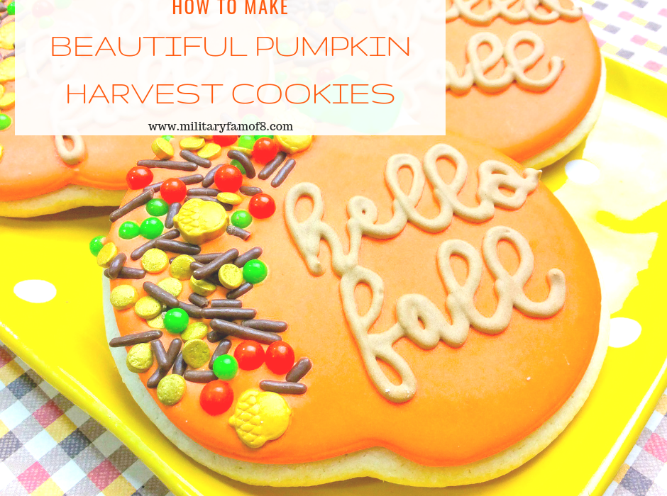 How to Make Beautiful Pumpkin Harvest Cookies. This is a super easy and quick recipe for Fall cookies. The script and sprinkles give these cookies a gourmet look!