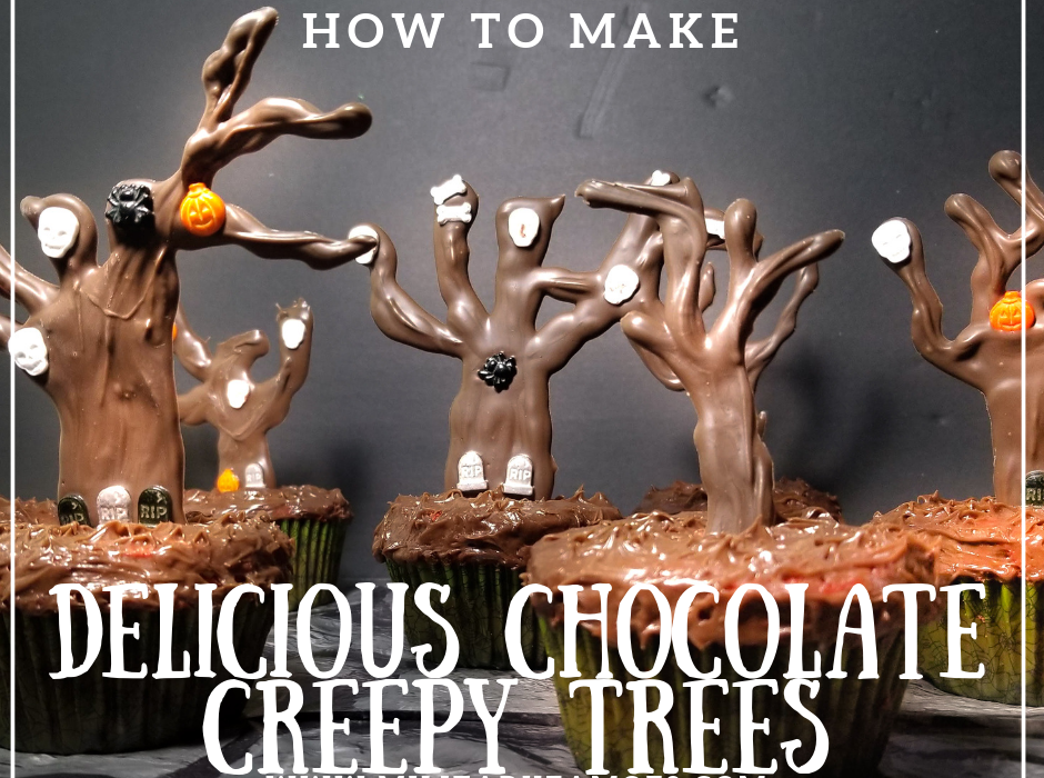 How to Make Delicious Chocolate Creepy Trees. These creepy trees are the perfect blend between delicious & creepy. Chocolate trees are decorated and add an awesome look to the plain cupcakes. It's such a fun project to make with everyone!