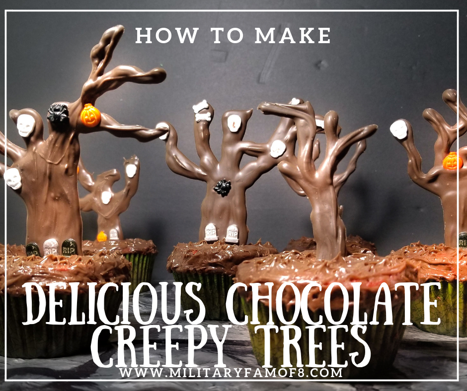 How to Make Delicious Chocolate Creepy Trees. These creepy trees are the perfect blend between delicious & creepy. Chocolate trees are decorated and add an awesome look to the plain cupcakes. It's such a fun project to make with everyone! 