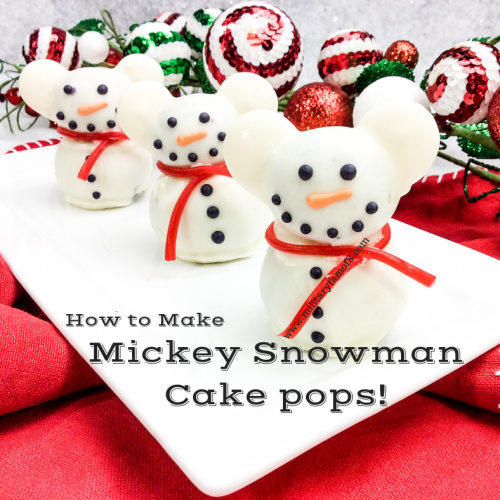 How to Make Mickey Snowman Cake pops! If you are bored with the same cake pop look, this post is going to be your new favorite go-to recipe! Learn how to make these adorable Mickey snowman cake pops!