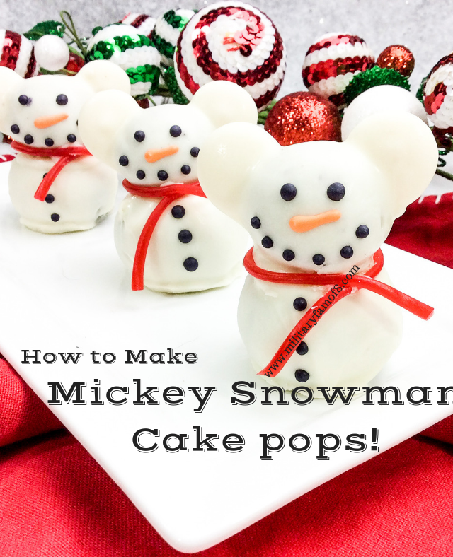 How to Make Mickey Snowman Cake pops! If you are bored with the same cake pop look, this post is going to be your new favorite go-to recipe! Learn how to make these adorable Mickey snowman cake pops!