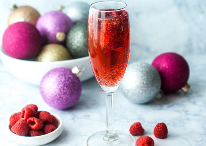 Low Carb Holiday Raspberry Mimosa Ultimate List of Holiday Cocktail & Mocktail Recipes