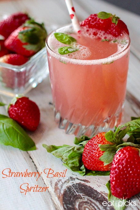 Nutritious Strawberry Basil Spritzer Ultimate List of Holiday Cocktail & Mocktail Recipes