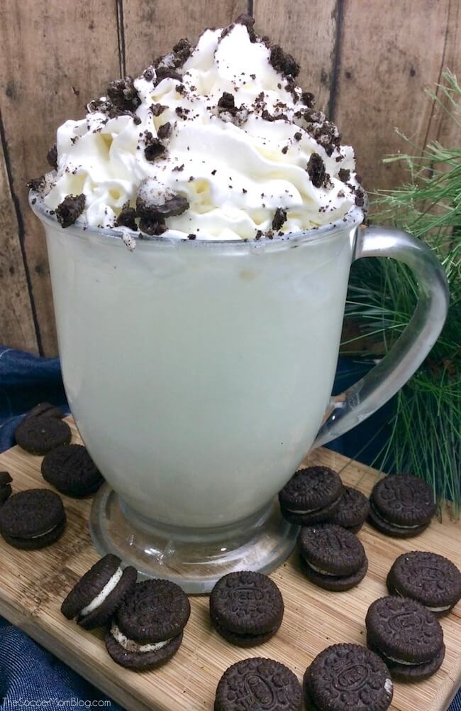 Oreo Creme White Hot Chocolate Ultimate List of Holiday Cocktail & Mocktail Recipes