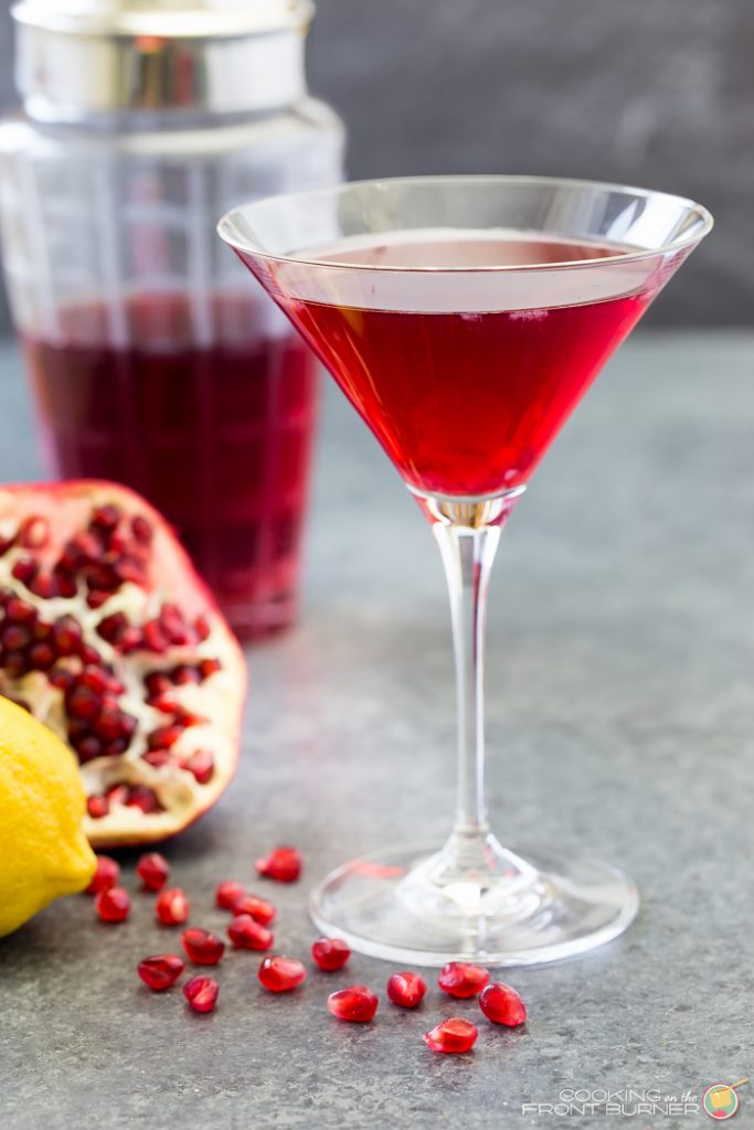 Pomegranate Martini Ultimate List of Holiday Cocktail & Mocktail Recipes
