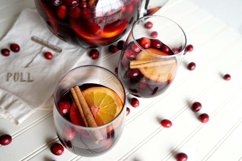 Spiced Cranberry Orange Sangria Ultimate List of Holiday Cocktail & Mocktail Recipes