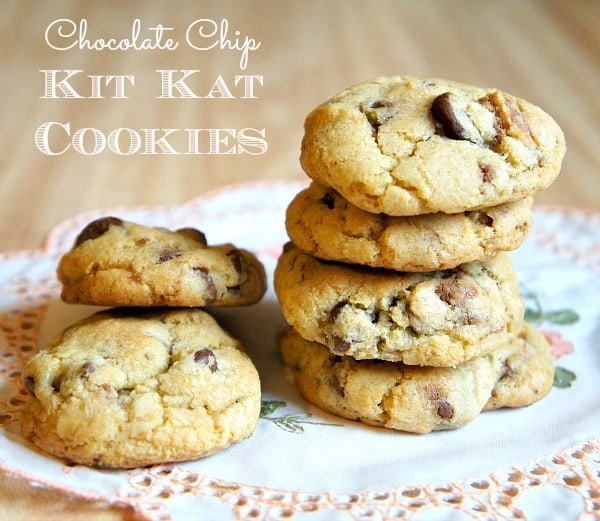 Chocolate Chip Kit Kat Cookies The Ultimate Leftover Candy Recipe Collection! With over 70 recipes you are sure to find ways to use left over candy in ways you did not imagine! From pies to ice cream to drinks, these recipes will blow your mind! 