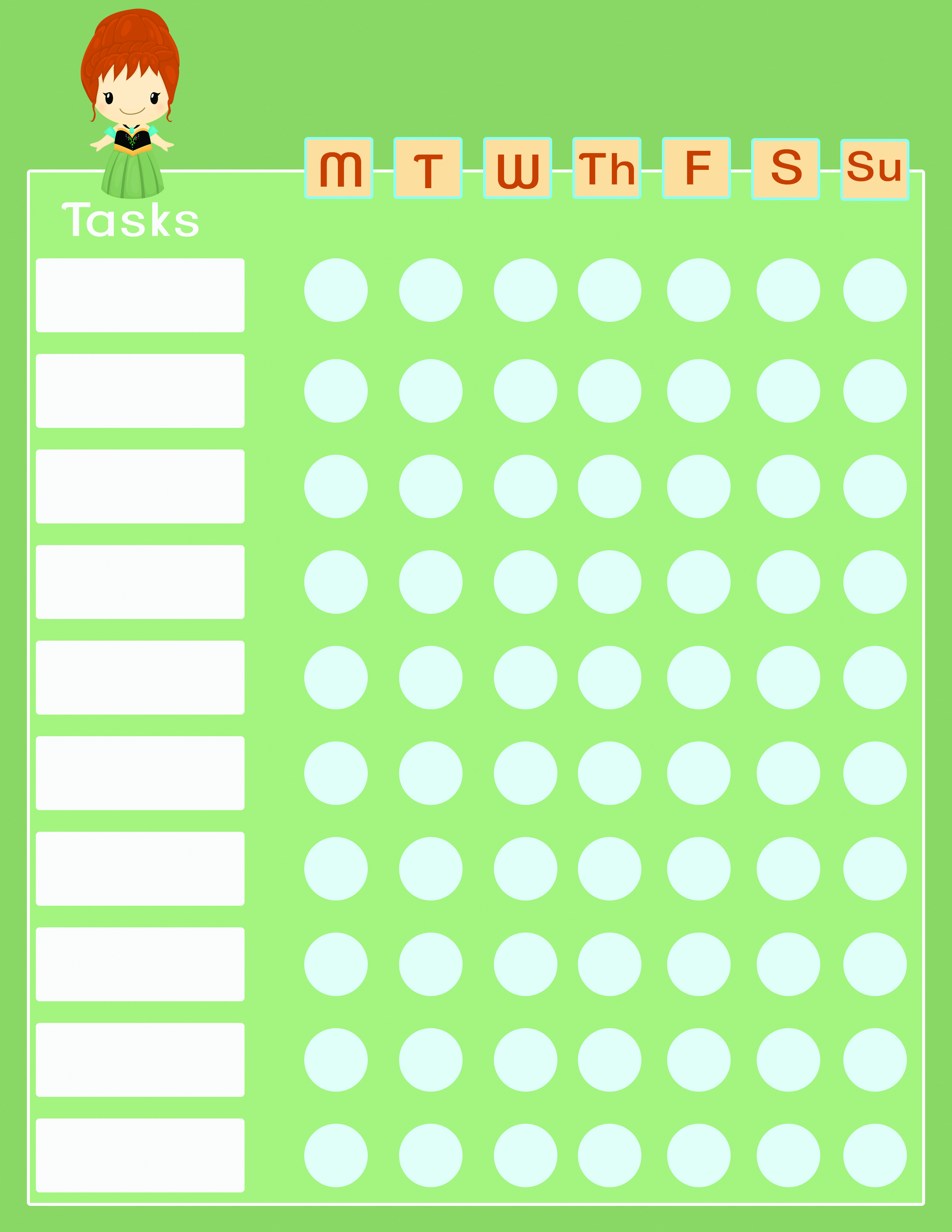 Anna and Elsa Cute and Functional Frozen Chore Charts