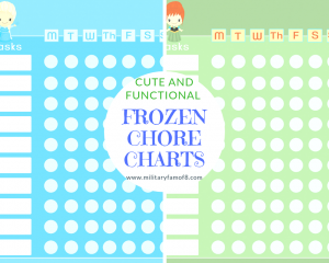 I hope that you enjoy our Anna and Elsa's Cute and Functional Frozen Chore Charts. These chore charts are such a cute way to help kids want to mark off the tasks they complete! Laminate them or print them out as many times as you wish, the choice is yours!