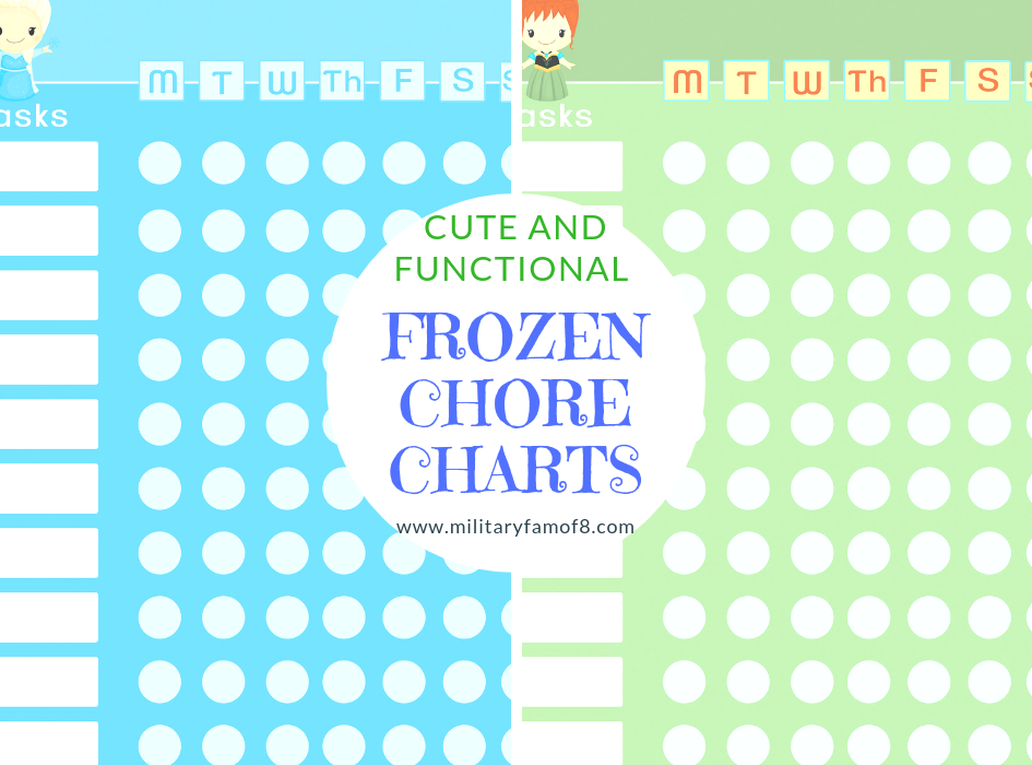 I hope that you enjoy our Anna and Elsa's Cute and Functional Frozen Chore Charts. These chore charts are such a cute way to help kids want to mark off the tasks they complete! Laminate them or print them out as many times as you wish, the choice is yours!