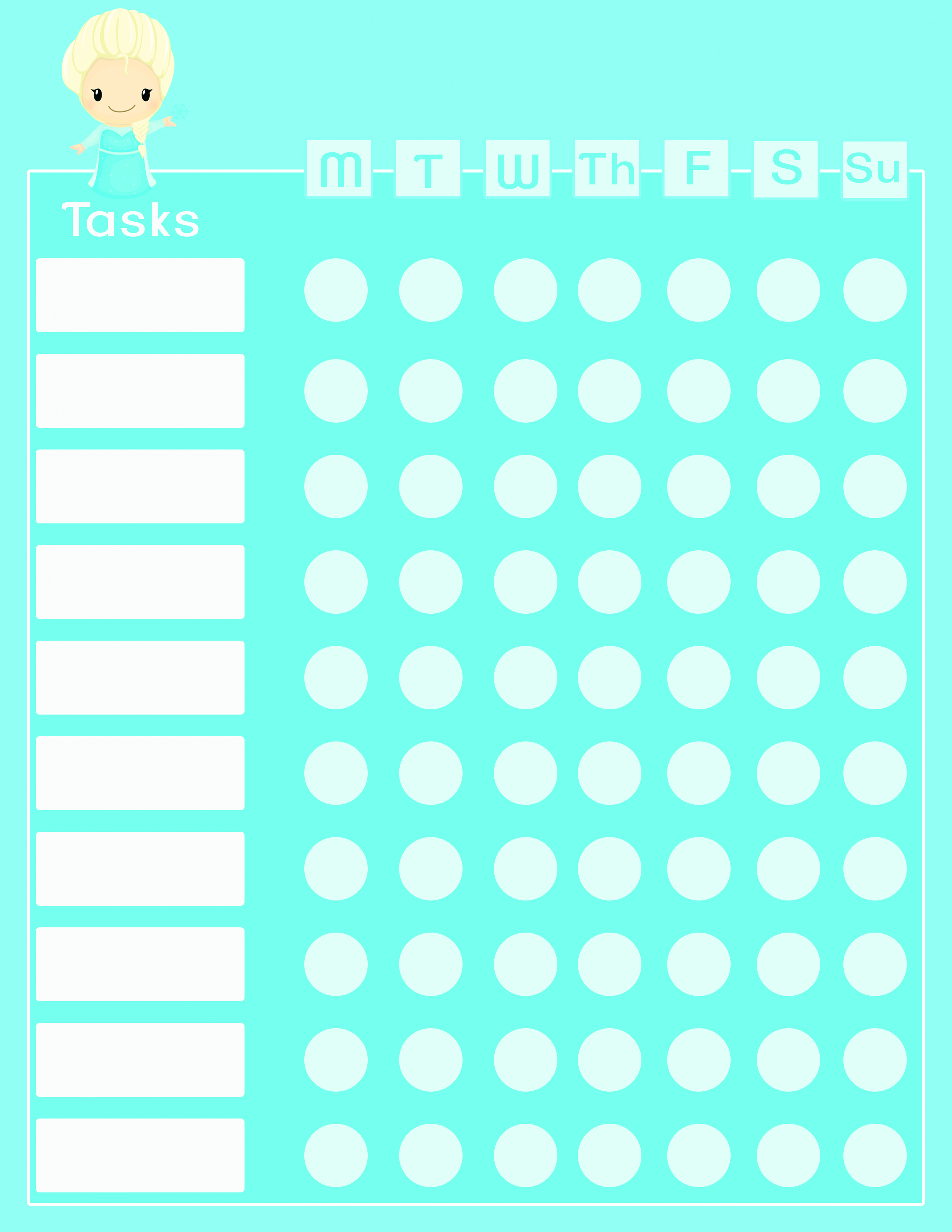 Anna and Elsa Cute and Functional Frozen Chore Charts