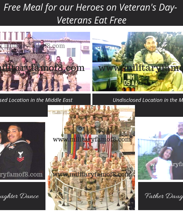 Free Meal for our Heroes on Veteran's Day- Veterans Eat Free. Restaurant offering free meals for Veterans and active duty Military on Veterans day.