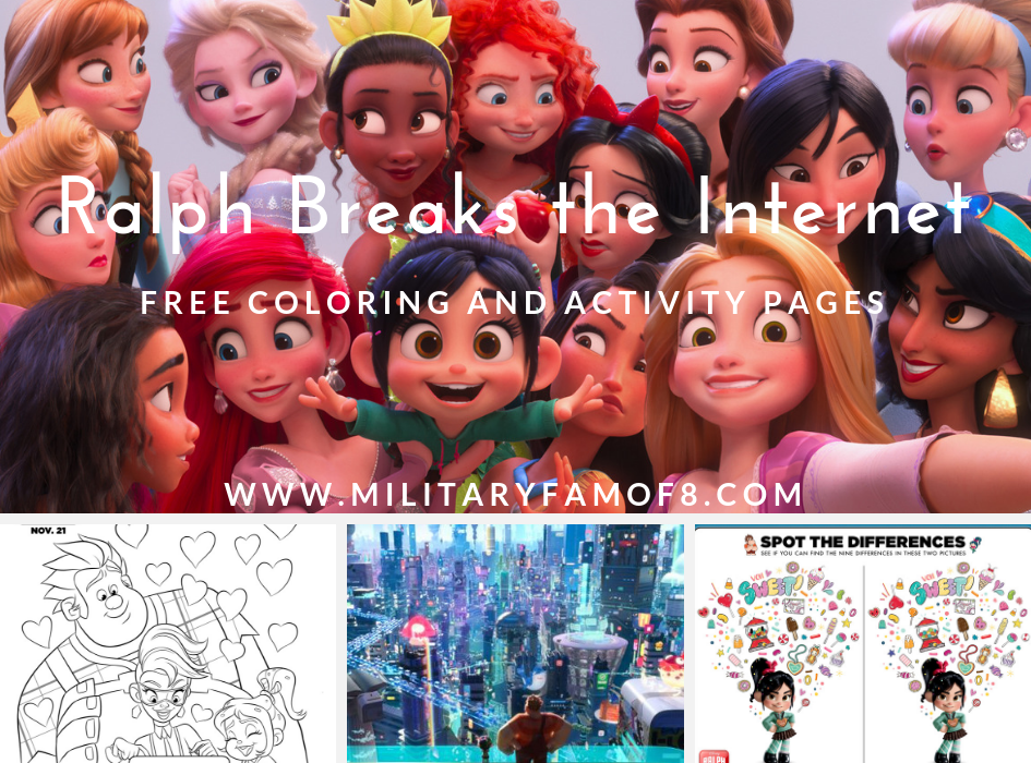 Ralph Breaks the Internet Printable and Coloring Pages. Free pages from the 2nd Wreck-it Ralph movie. #printable #freeprintable #disney #RalphBreaksTheInternet