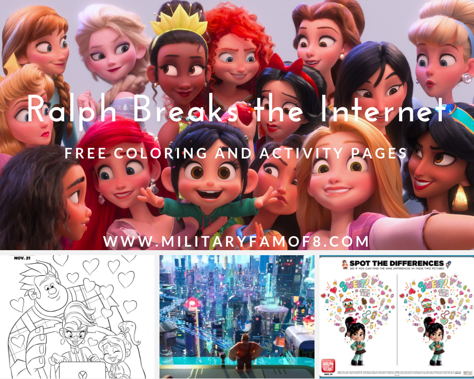 Ralph Breaks the Internet Printable and Coloring Pages. Free pages from the 2nd Wreck-it Ralph movie. #printable #freeprintable #disney #RalphBreaksTheInternet