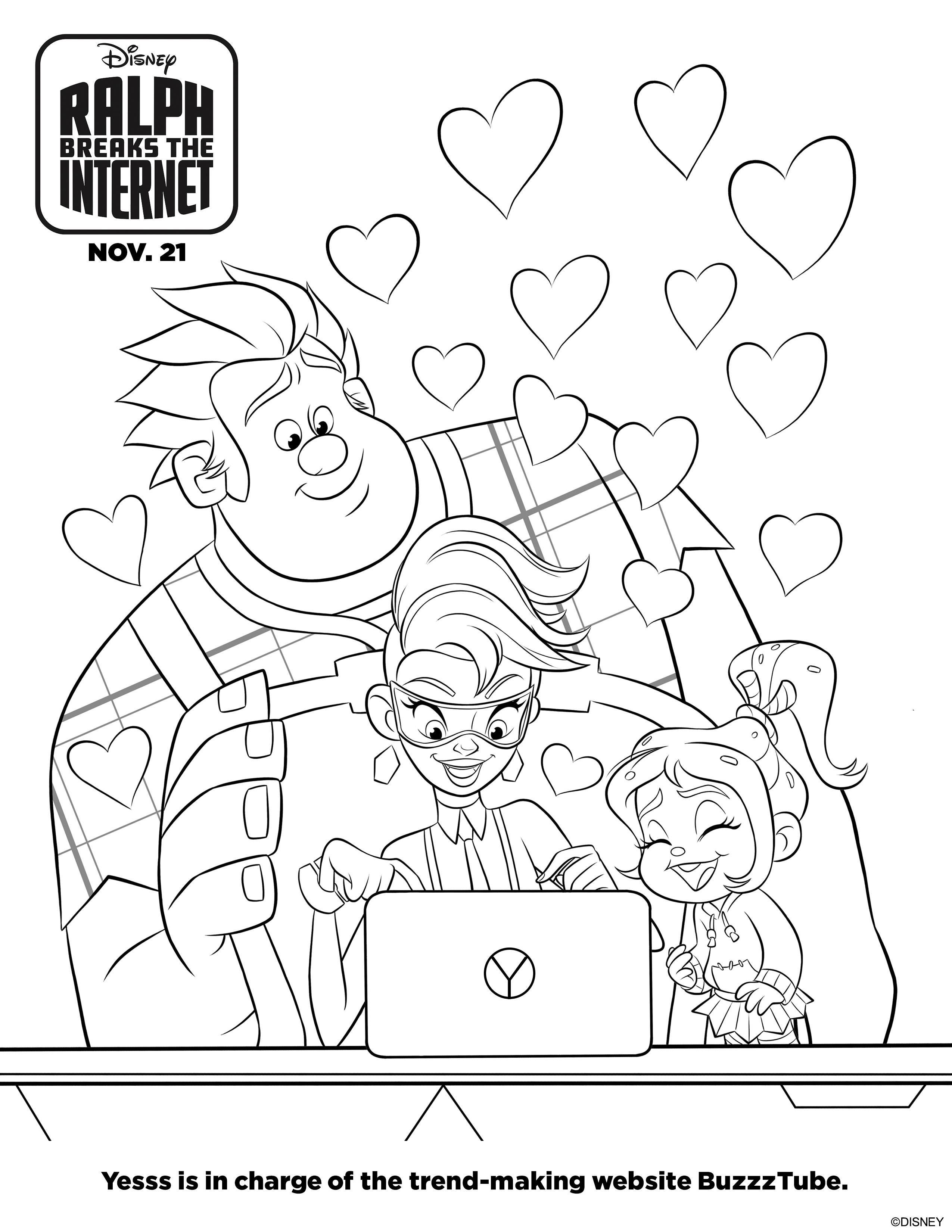 Ralph Breaks the Internet Printable and Coloring Pages. Free pages from the 2nd Wreck-it Ralph movie. #printable #freeprintable #disney