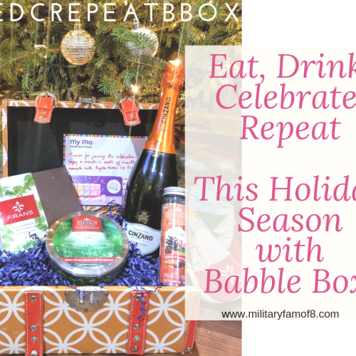 Eat, Drink, Celebrate, Repeat This Holiday Season with Babble Boxx #EDCRepeatBboxx This little magical basket of Christmas goodies is the perfect assortment of gifts for a Hostess! If you are like me, you might just want all of these for yourself and that's quite alright! The Holiday scents and tastes that are included in this box are enough to make Scrooge smile!