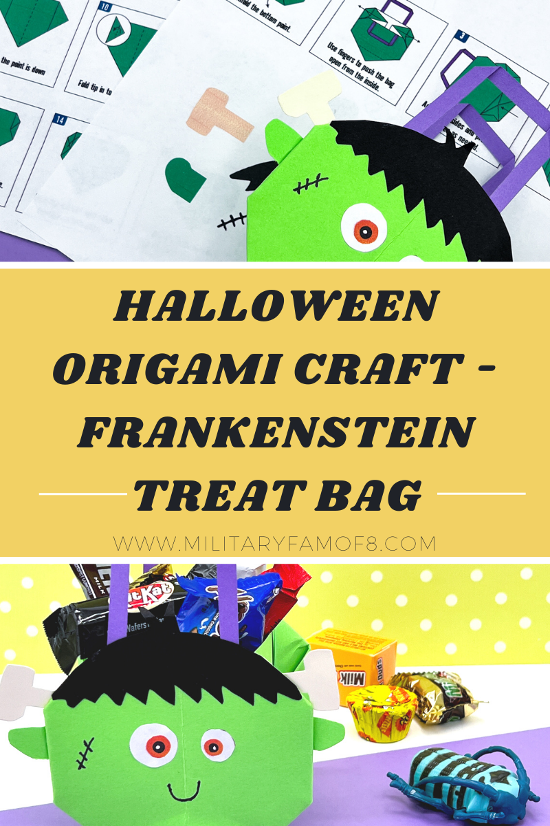 Halloween Origami Craft - Frankenstein Treat Bag