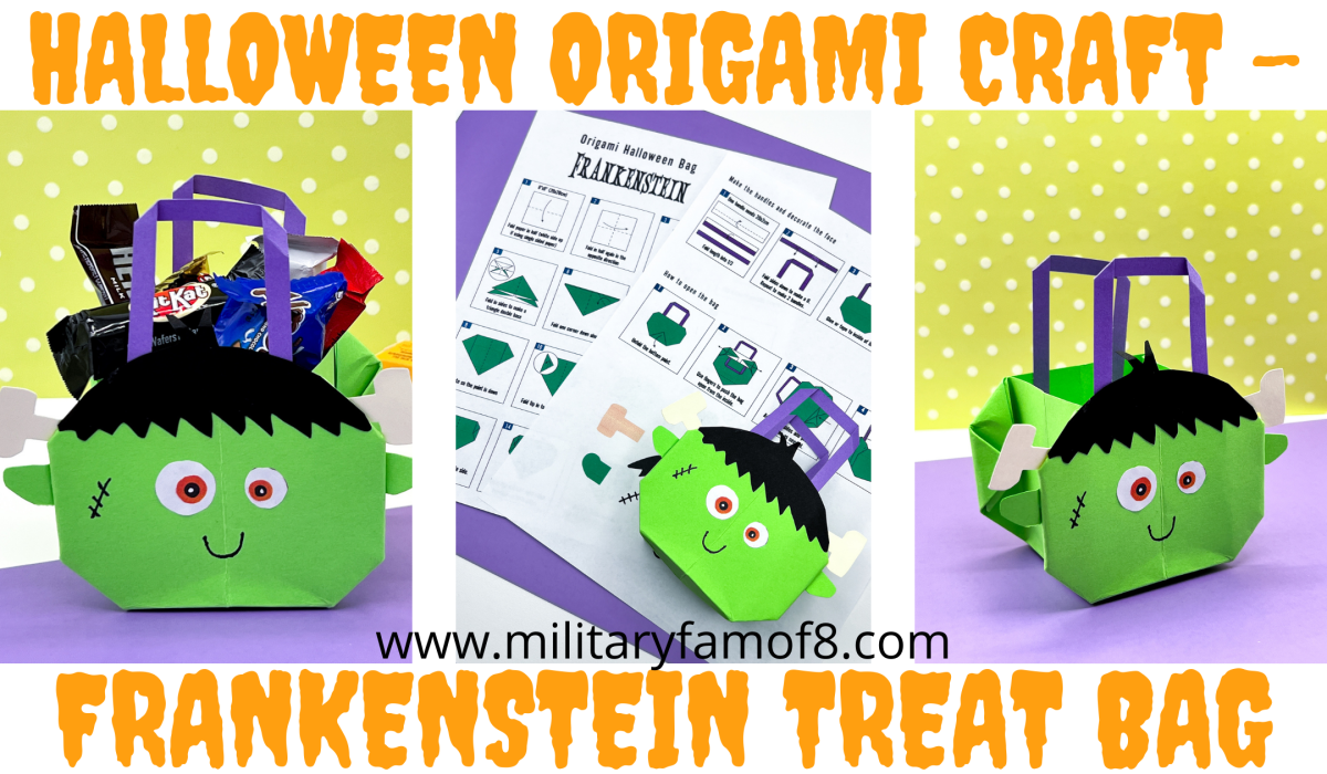 Halloween Origami Craft - Frankenstein Treat Bag