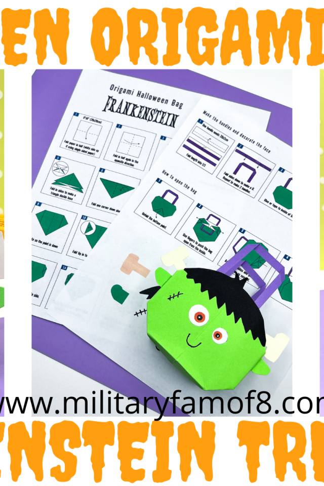 Halloween Origami Craft - Frankenstein Treat Bag