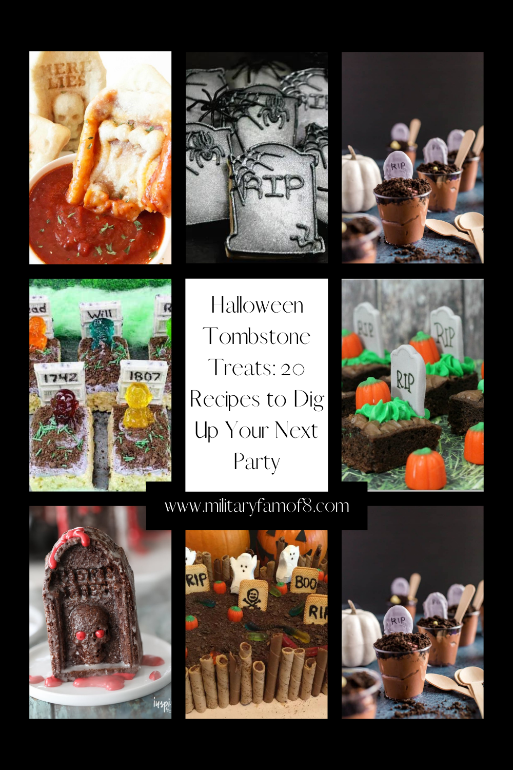 Find out what things you can make with these easy Halloween Tombstone Treats: 20 Recipes to Dig Up Your Next Party recipes! To die for!